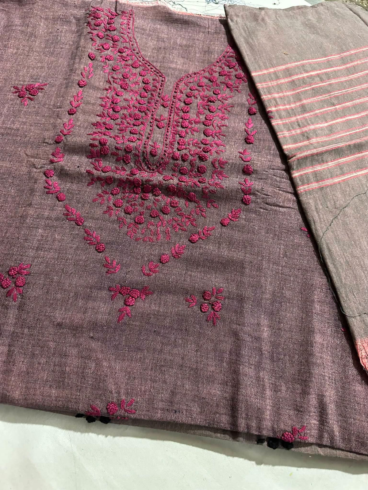 Khaddar suit: Hand made