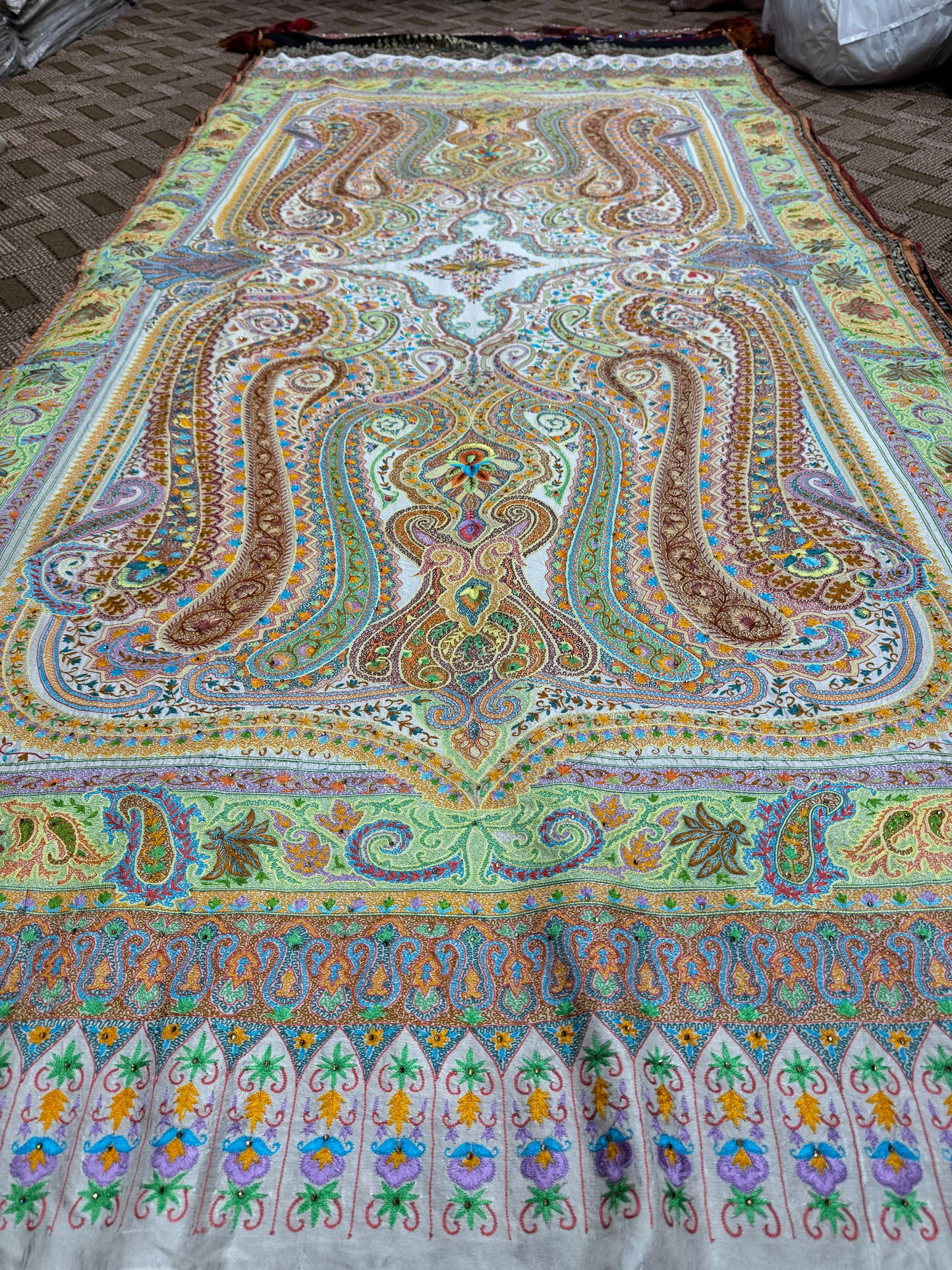 Kalamkar shawl: silk