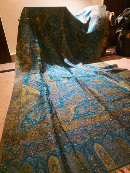 Shades of green : silk kanni shawl
