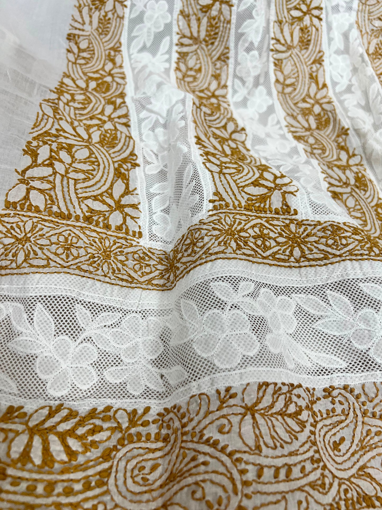 Chikankari shirt : Net panel