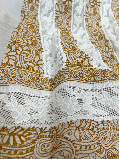 Chikankari shirt : Net panel