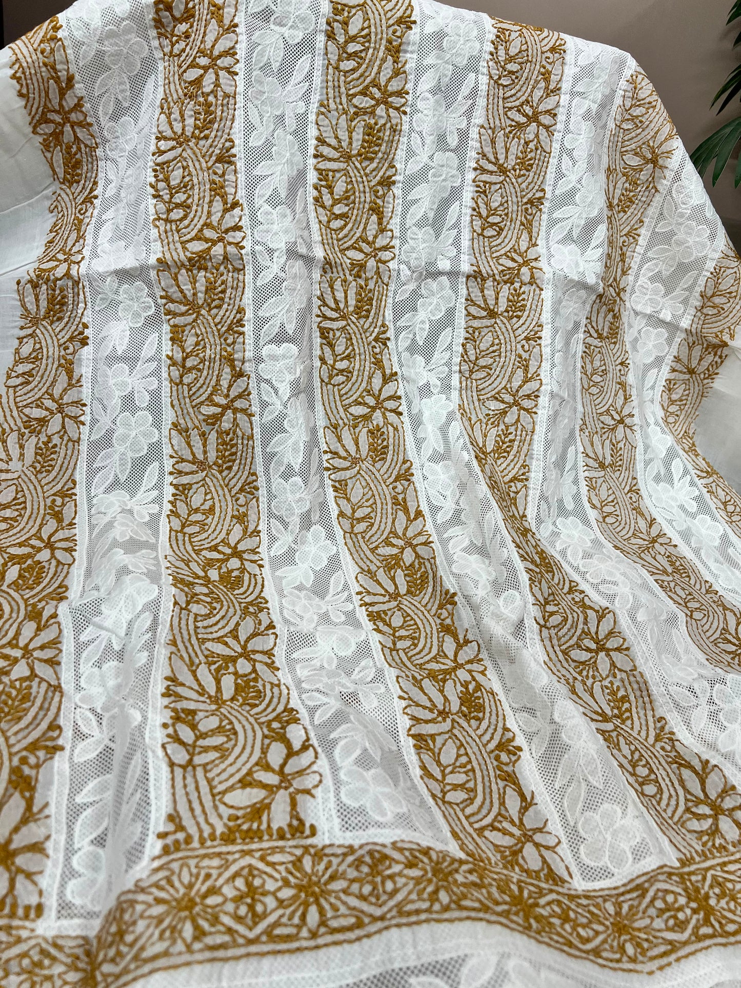 Chikankari shirt : Net panel