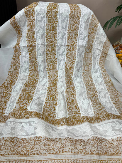Chikankari shirt : Net panel