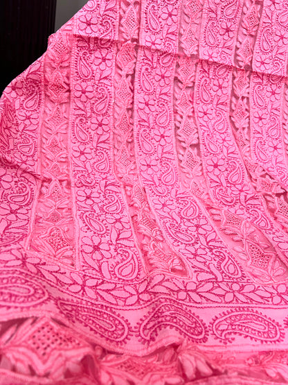 Chikankari shirt : Net panel