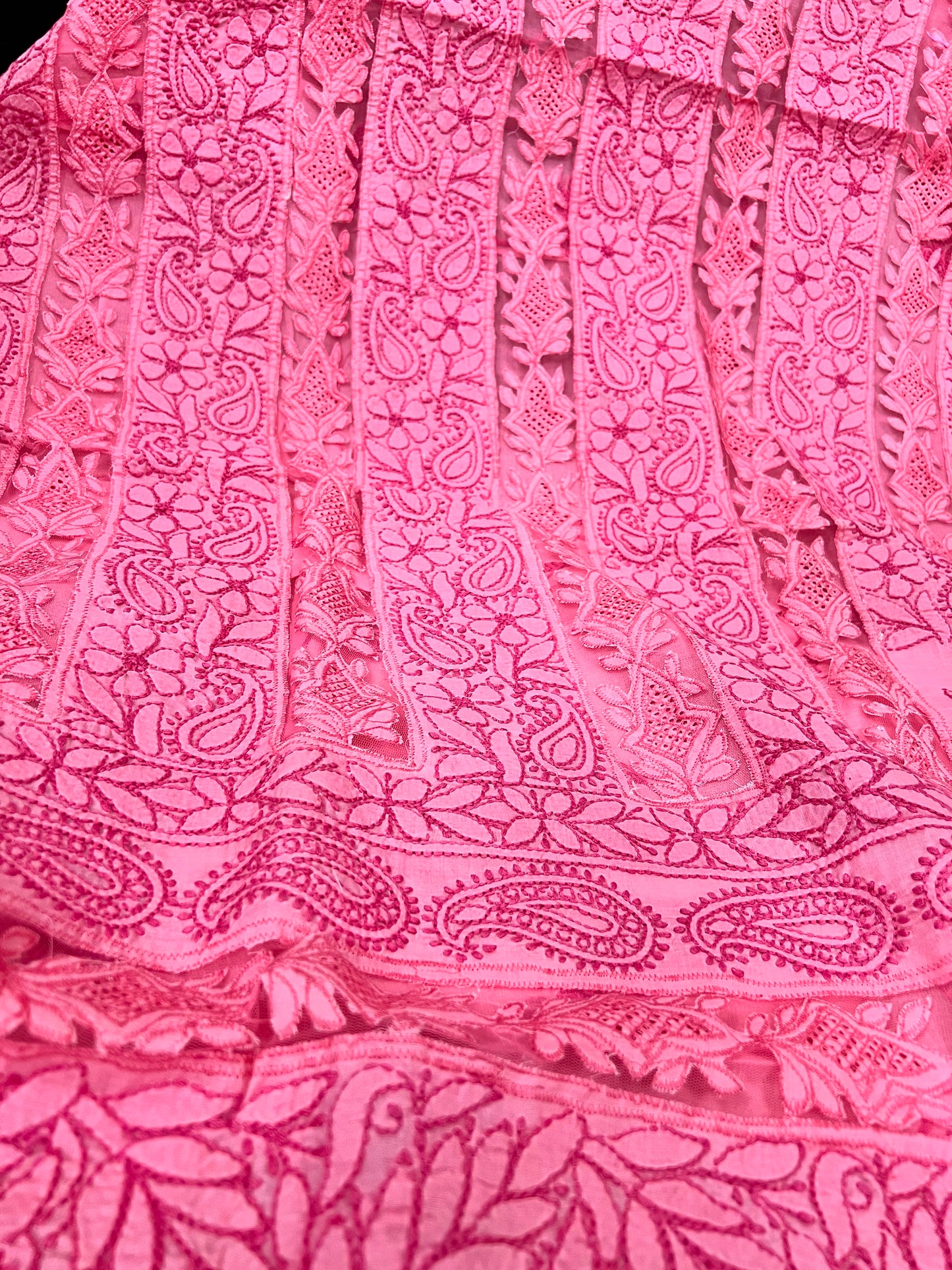 Chikankari shirt : Net panel