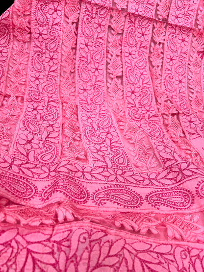 Chikankari shirt : Net panel