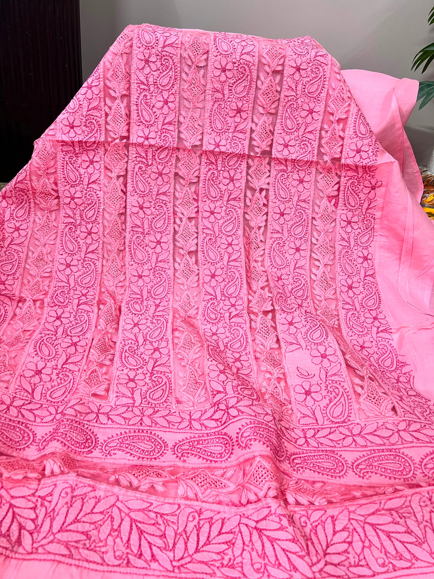 Chikankari shirt : Net panel