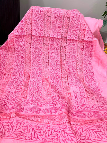 Chikankari shirt : Net panel