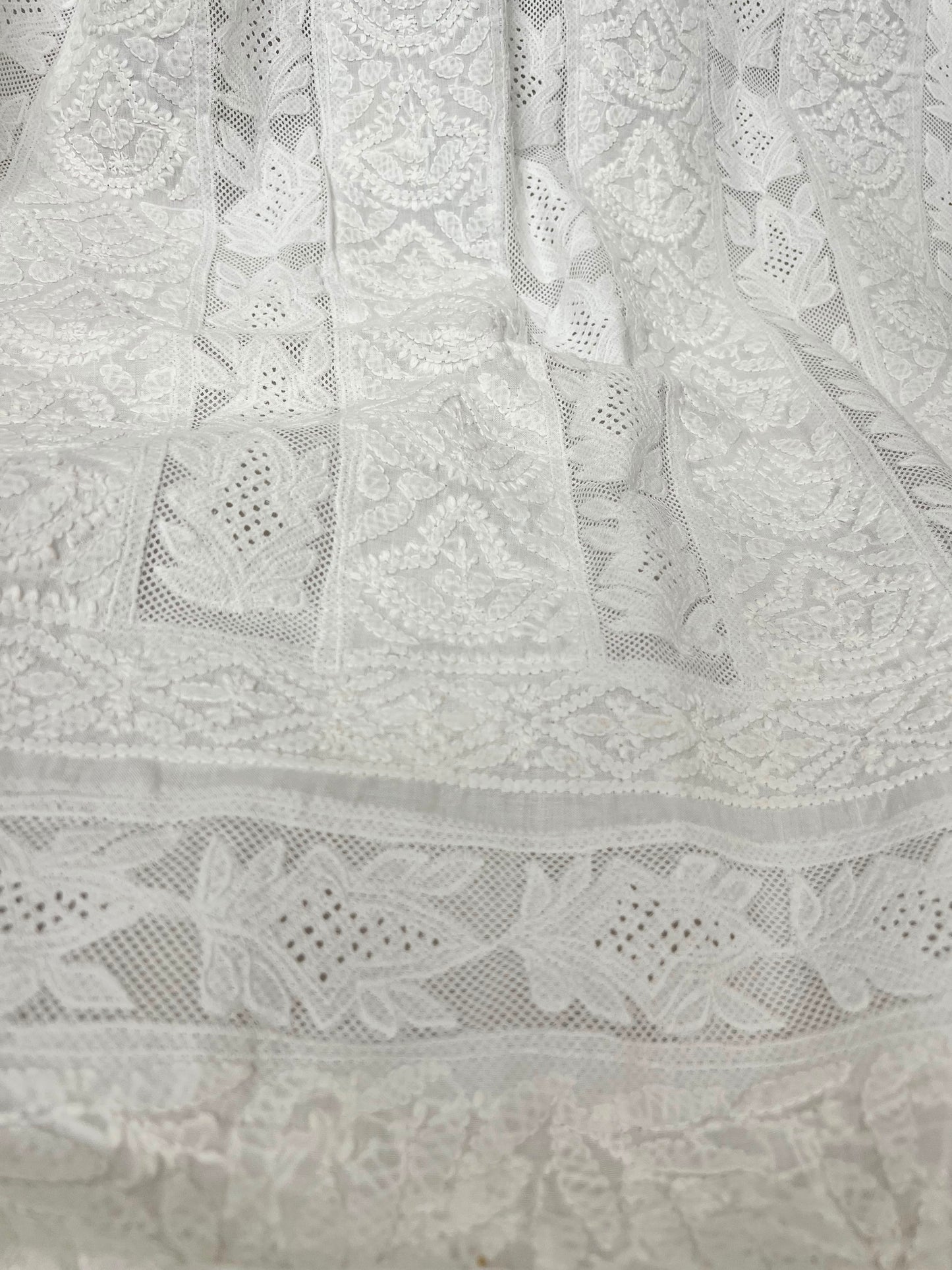 Chikankari shirt : Net panel
