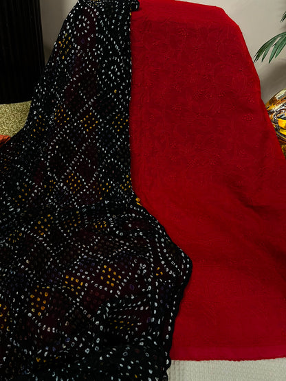 Red : Chikankari shirt