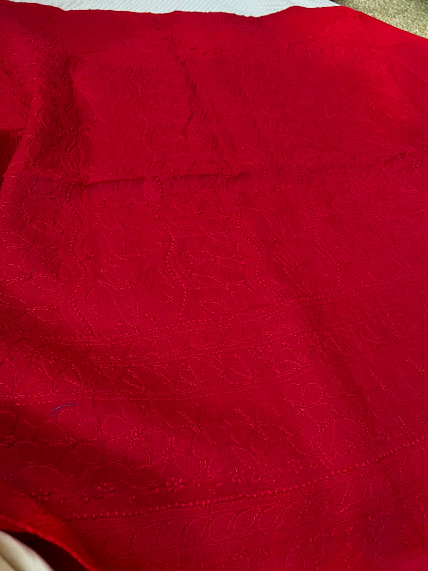 Red : Chikankari shirt