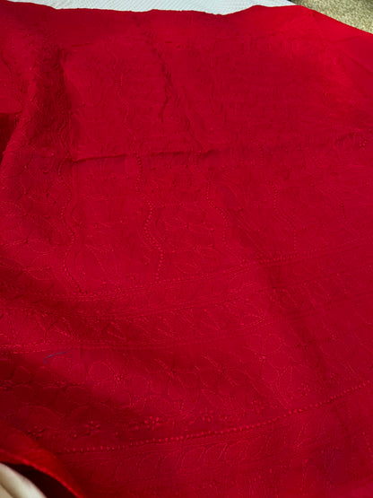Red : Chikankari shirt