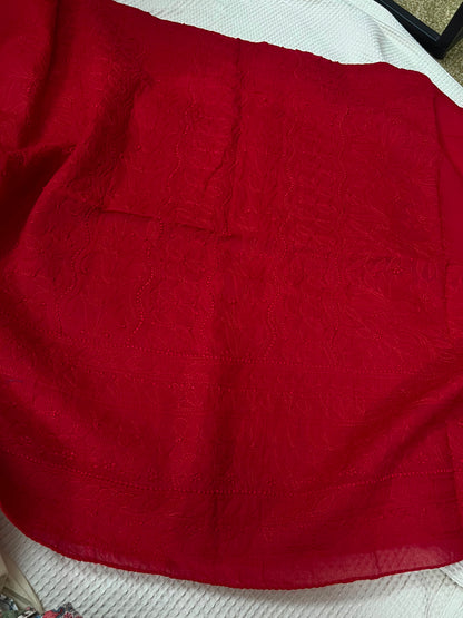 Red : Chikankari shirt