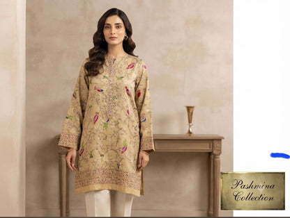 Pashmina kurta: Embroidered
