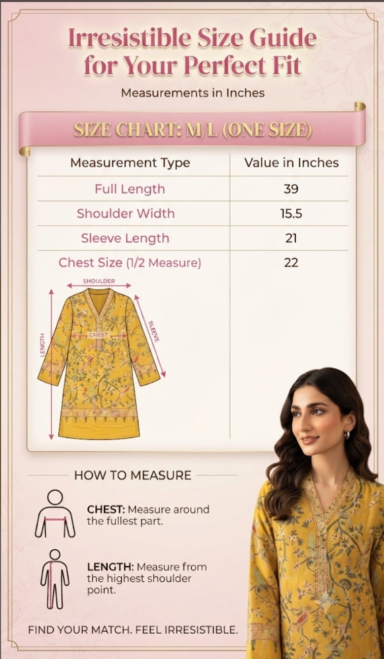 Pashmina kurta : Embroidered