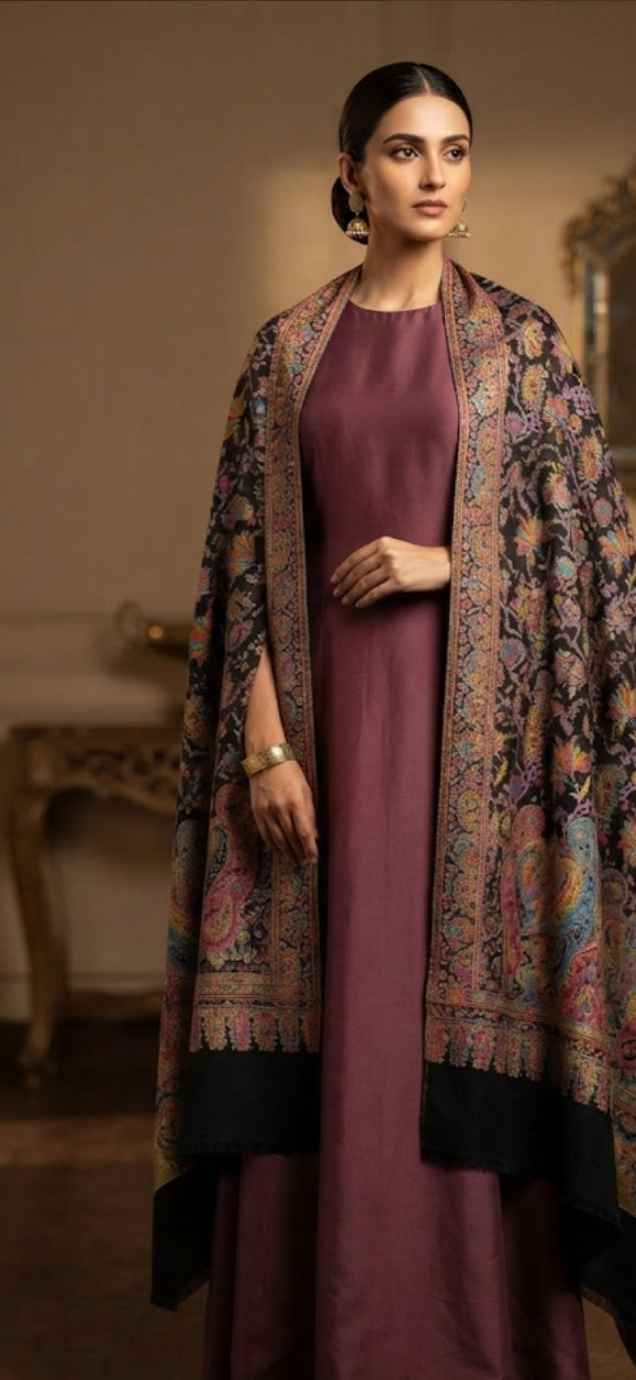 Gandhara moonlight : Reversible shawl