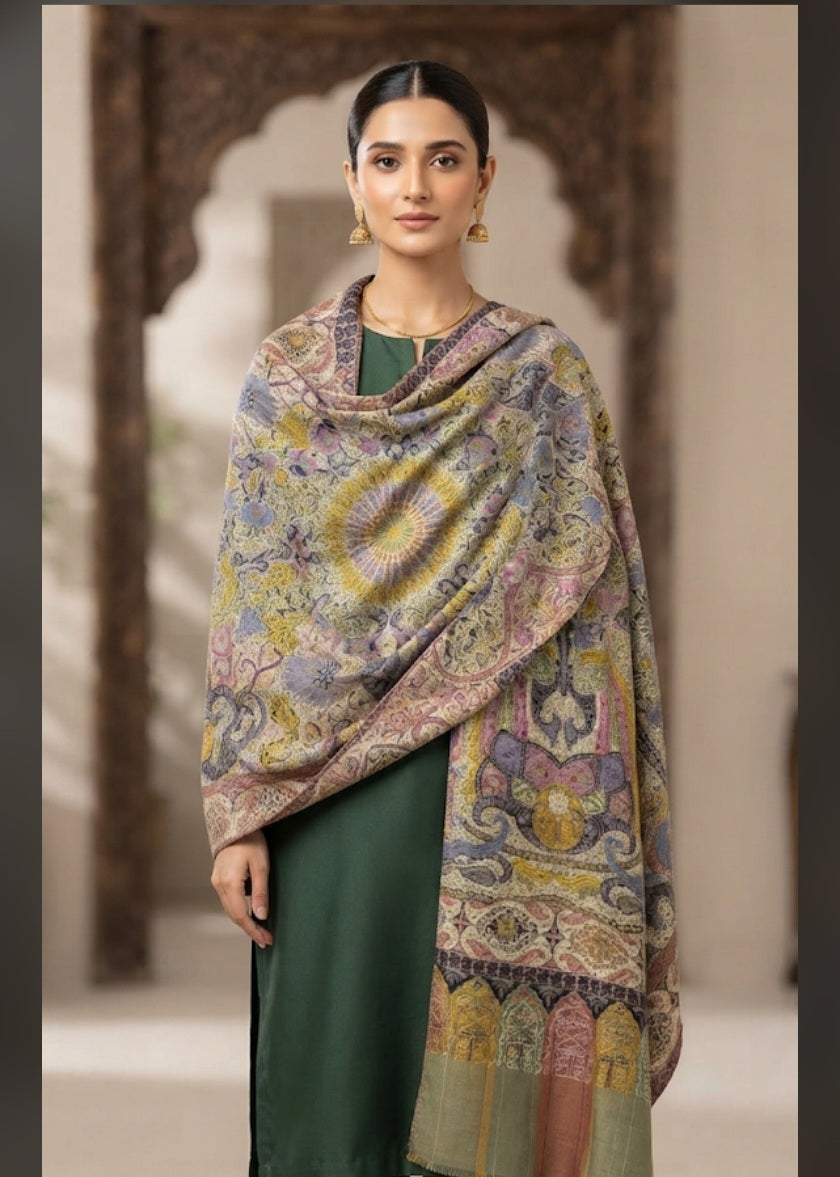Reelkaar kalamkar : Pashmina shawl