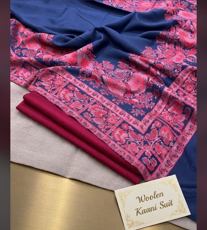 Woolen pashmina suit: Kaani shawl