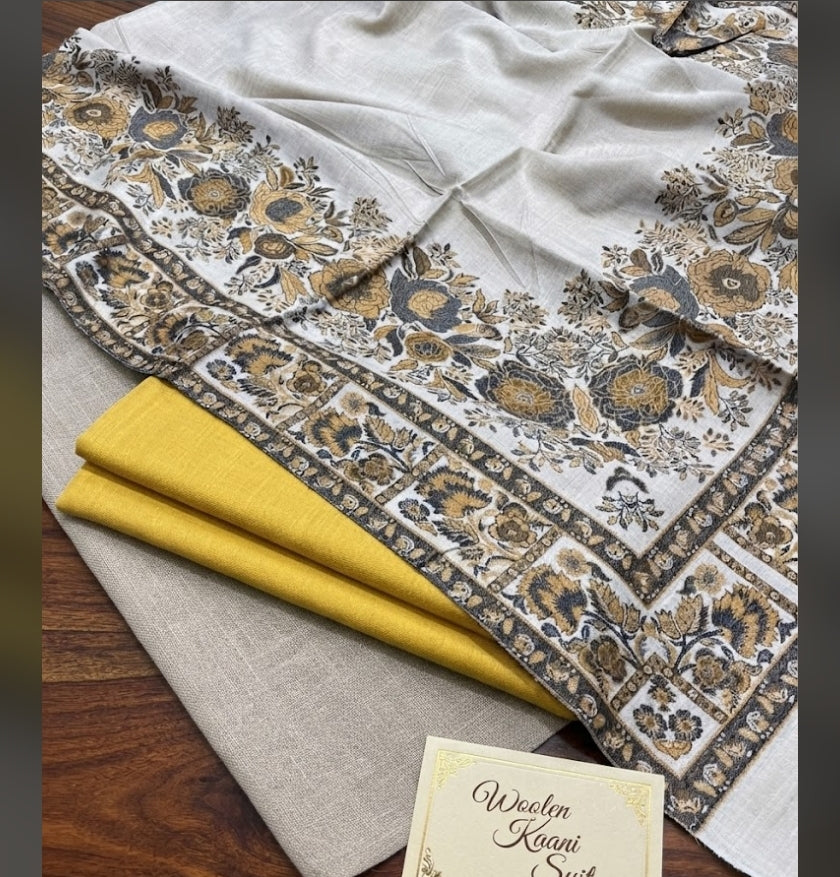 Woolen pashmina suit: Kaani shawl