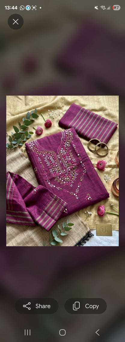 Khaddar suit: Hand made