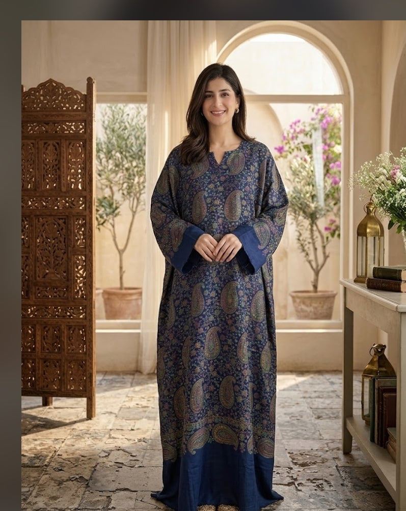 Pashmina kaftan : Embroidered