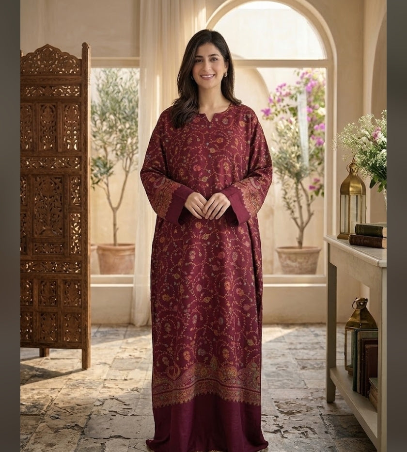 Pashmina kaftan : Embroidered