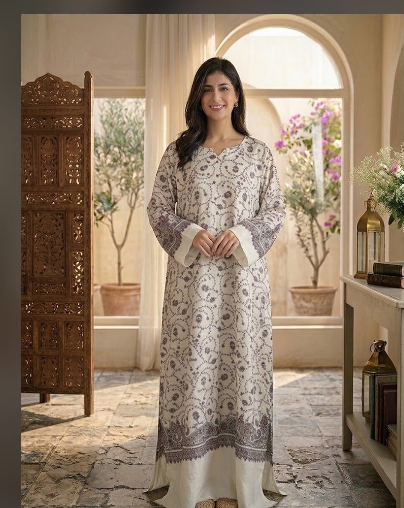 Pashmina kaftan : Embroidered