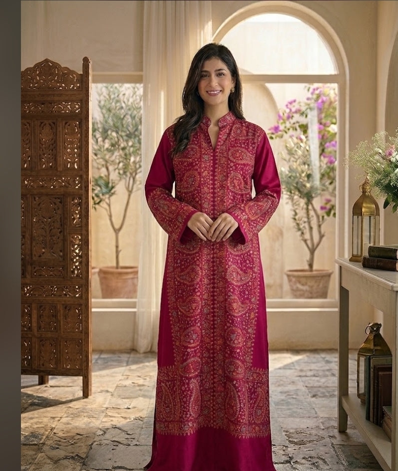 Pashmina kaftan : Embroidered