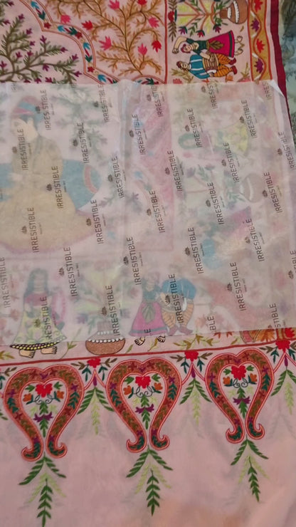 Kalamkar heritage shawl: Georgette