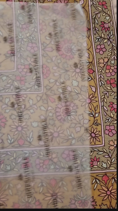 Kalamkar heritage shawl: Georgette