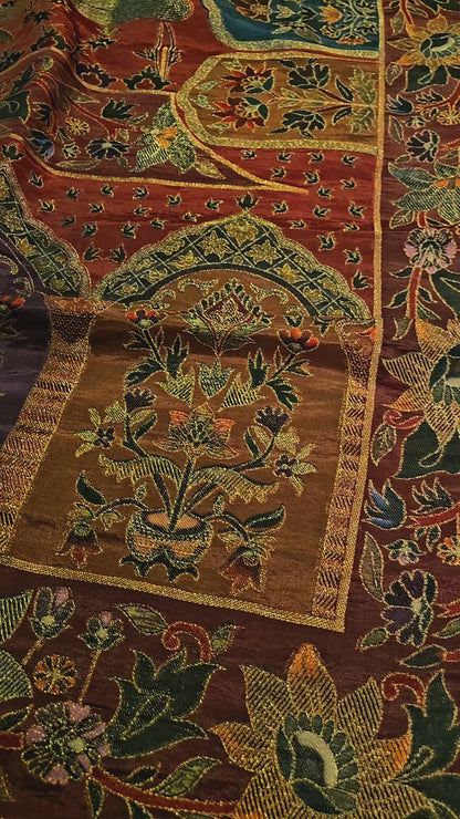 Meenakari shawl: patola silk