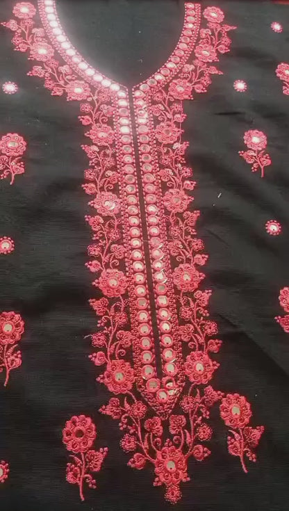 Embroidered suit: Karandi khaddar