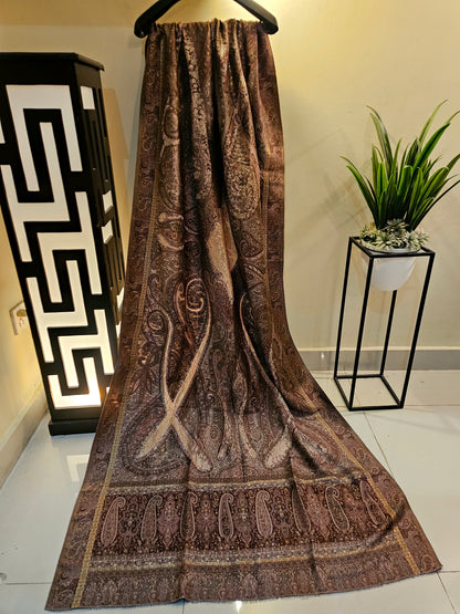 Silk kaani shawl with chantilly