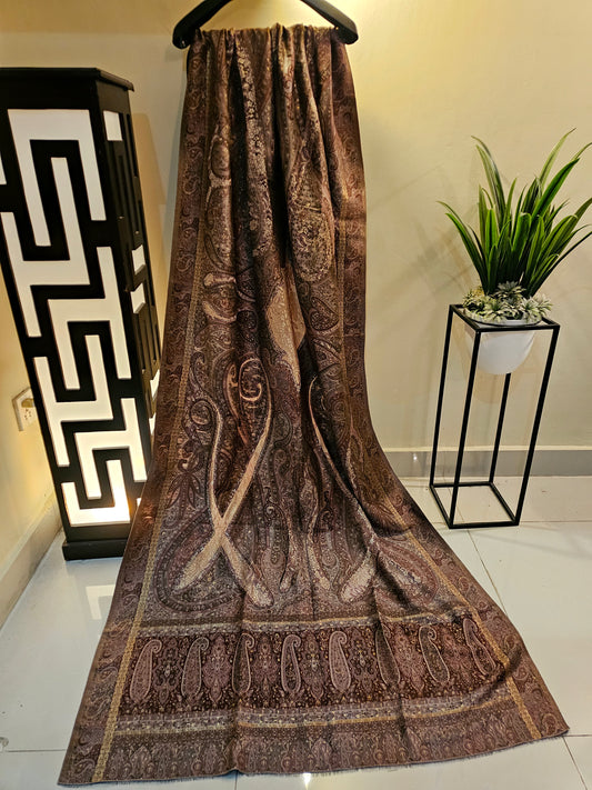 Silk kaani shawl with chantilly