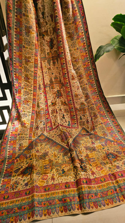 Meenakari darbari shawl: silk