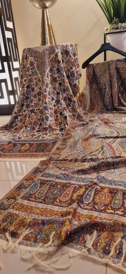 Three piece silk kaani suit