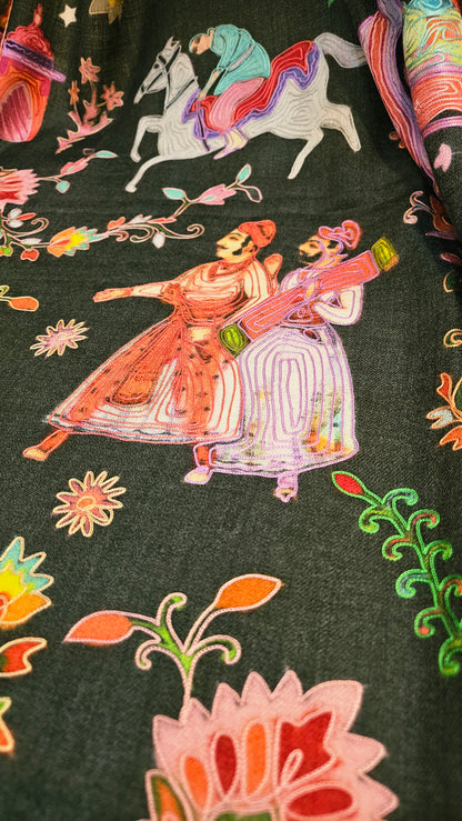 Reelkar embroidered:Pashmina
