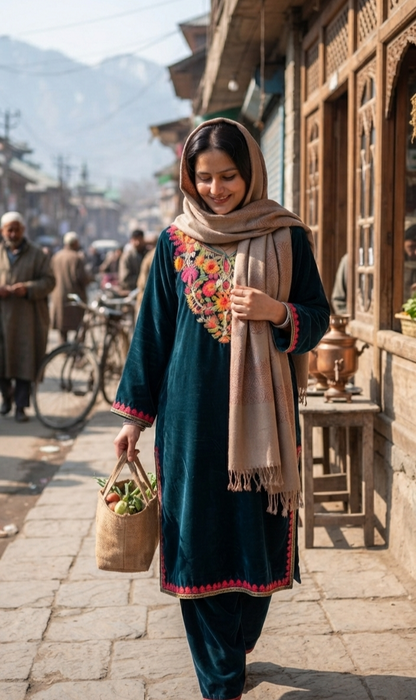 Kashmiri phiran: velvet