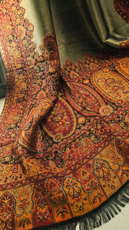 Reversible moonlight kaani: shawl