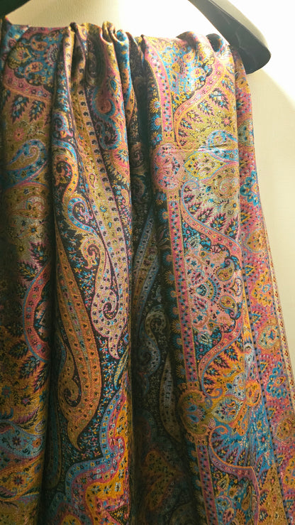 Reversible moonlight gandhara kaani shawl: Pashmina
