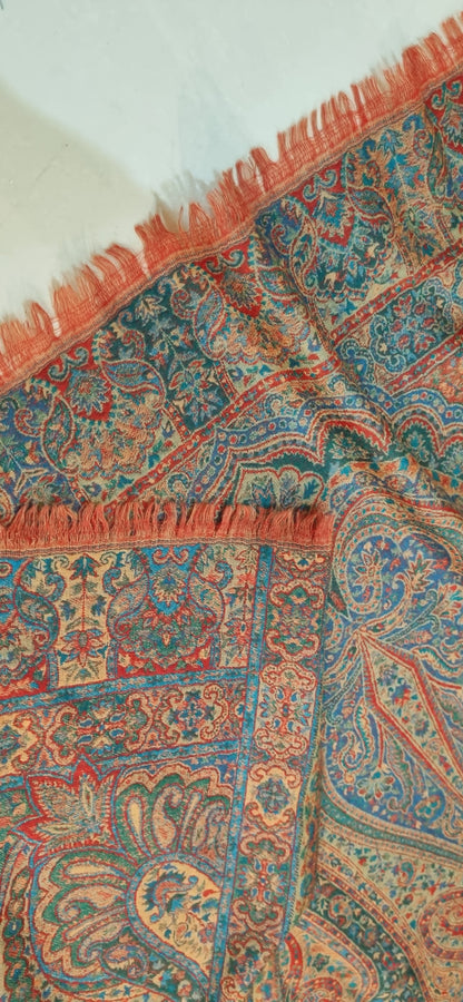 Reversible kaani pashmina shawl