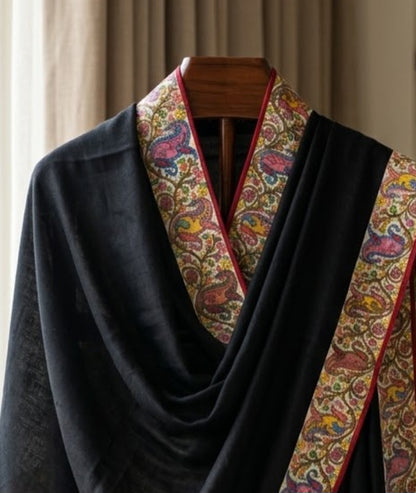 Kalamkar embroidered minishawl: pashmina