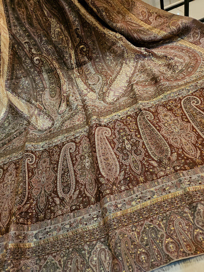 Silk kaani shawl with chantilly