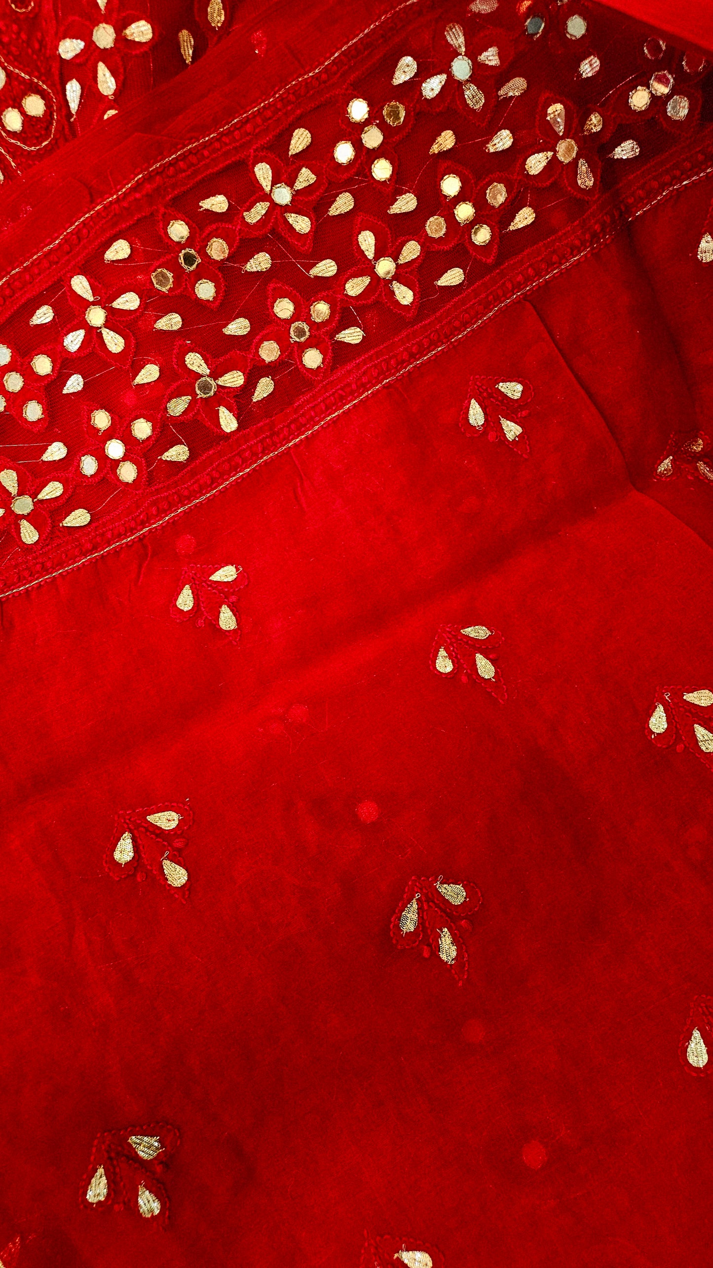 Chikankari with gota and mirror work