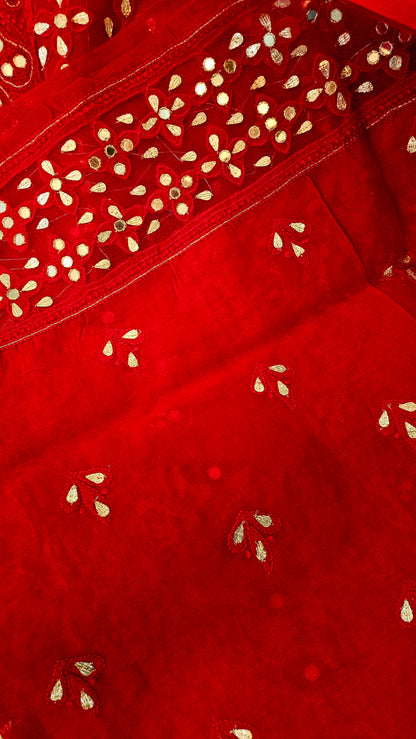 Chikankari with gota and mirror work