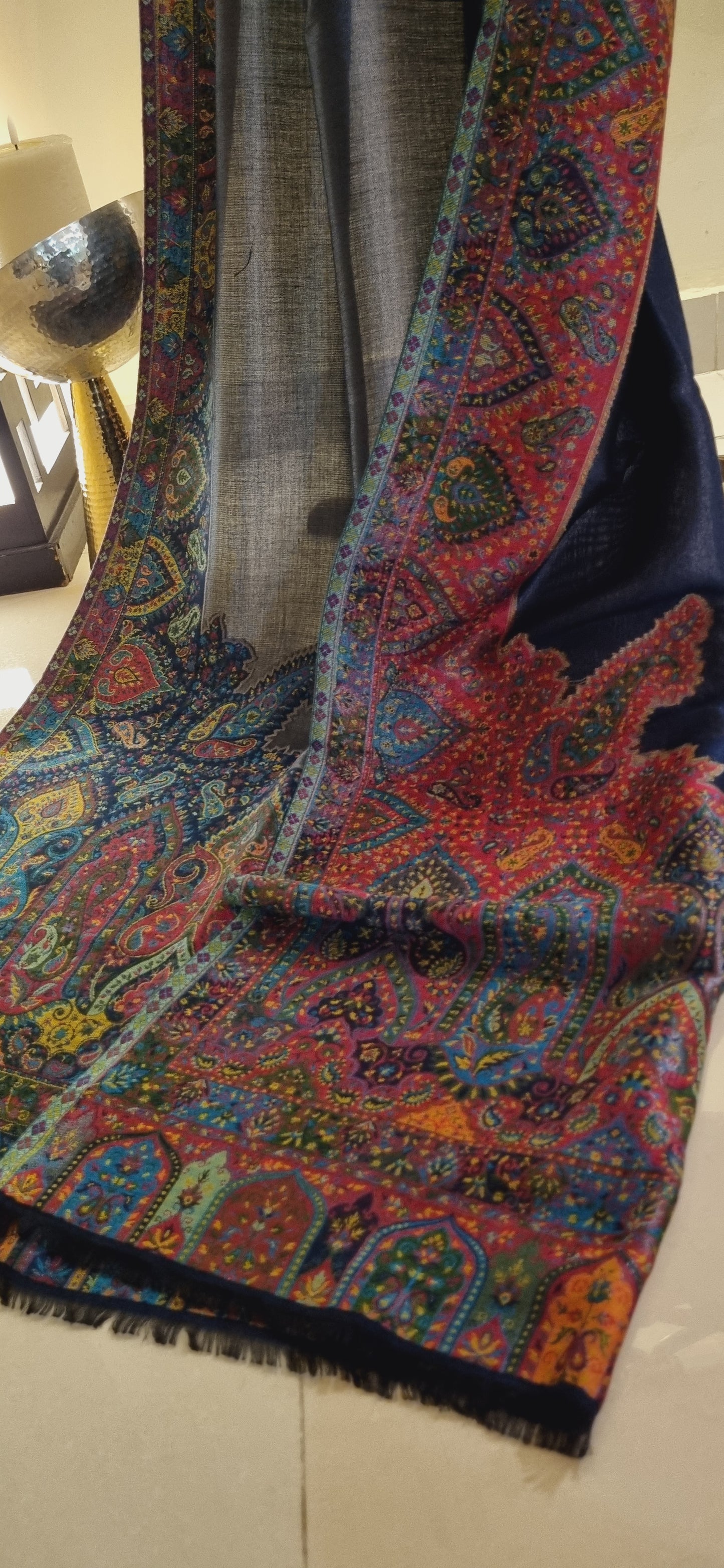 Reversible Moonlight kaani shawl