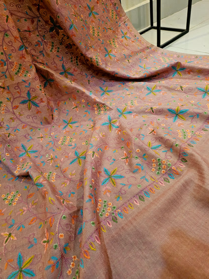 Papermachi embroidered reversible toosh shawl