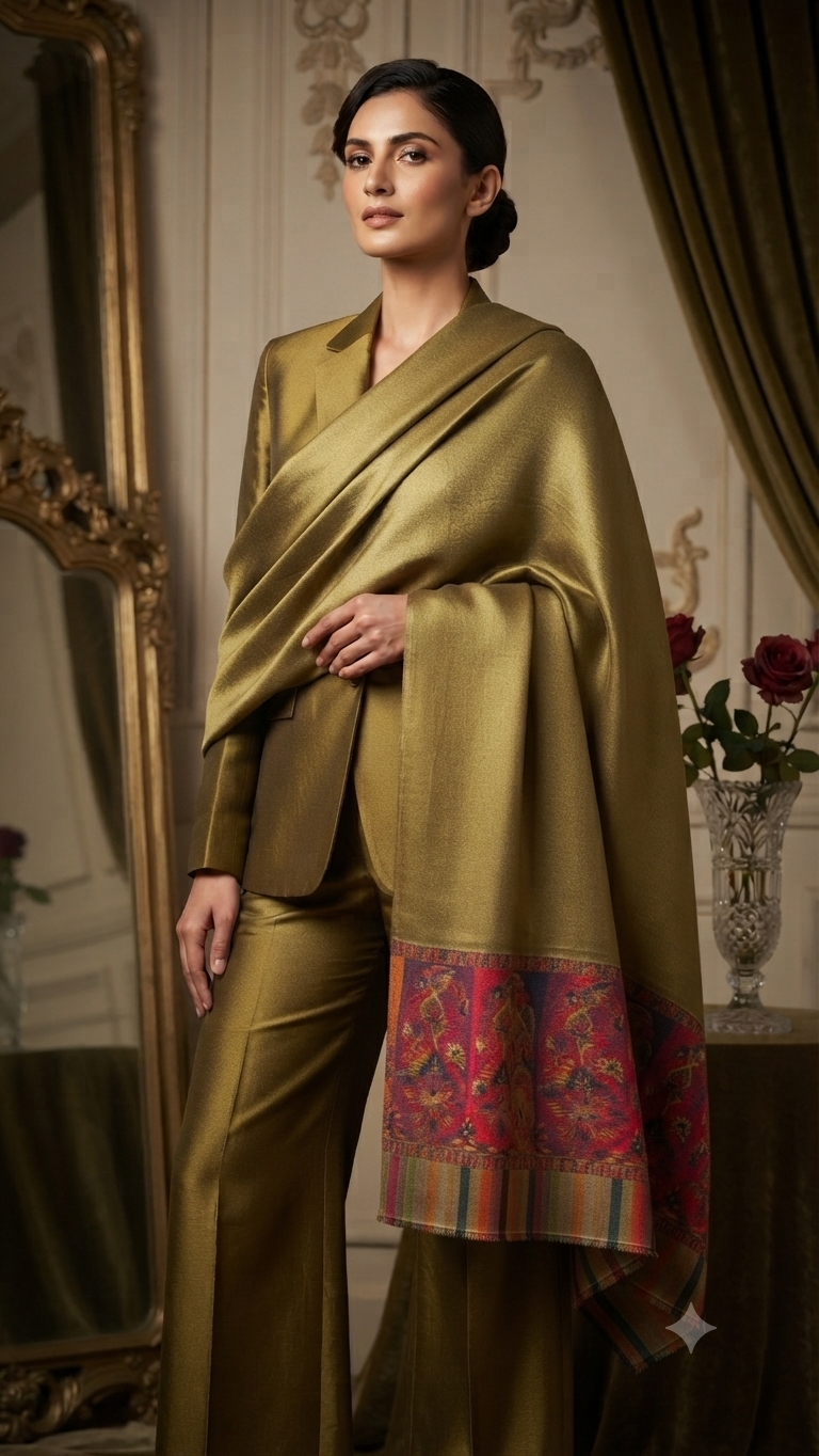 Reversible kaani: Pashmina