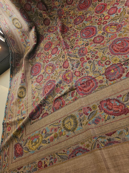 Pashmina kaani gulabkar shawl