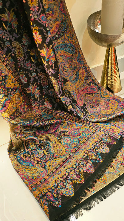 Moonlight reversible gandhara kaani: Pashmina